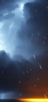 Live wallpaper featuring a stunningly realistic lightning bolt over a serene body of water
