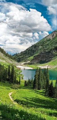 Enjoy the picturesque beauty of mountain landscape on your phone with this breathtaking live wallpaper! Featuring the serene view of a mountain lake surrounded by lush green trees, this 4k UHD wallpaper captures every detail of the middle-of-the-valley location where it was captured in Colorado