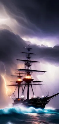 Experience the thrill of the high seas with this phone live wallpaper