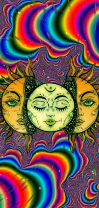 Psychedelic Suns And Moon Live Wallpaper