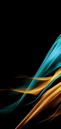 Looking for a captivating live wallpaper for your phone? This digital art design features a blue and orange wave with interactive lines against a black background