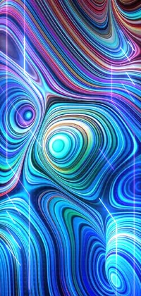 This stunning phone live wallpaper features colorful swirls set against a black background