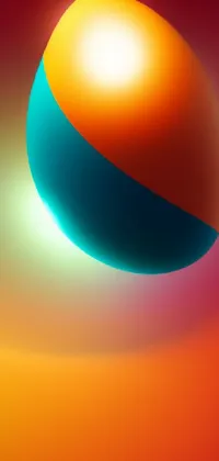 This sleek phone live wallpaper is a stunning blend of orange and blue hues set against a vibrant red and yellow background