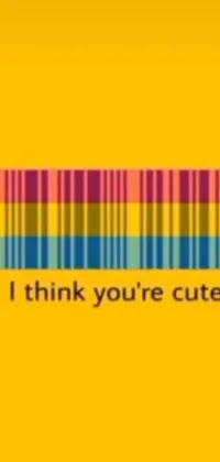 Get a vibrant and playful phone wallpaper with a barcode that says &quot;Think You&#39;re Cute&quot;