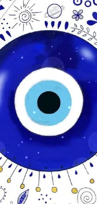 Download Blue Evil Eye Art iPhone Wallpaper