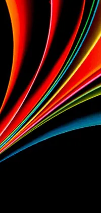 This lively phone live wallpaper features a plethora of bright and vivid colored lines flowing on a black background, creating a dynamic and exciting effect