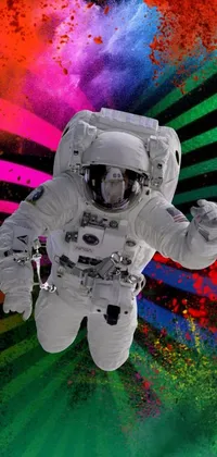 Colorfulness Green Astronaut Live Wallpaper