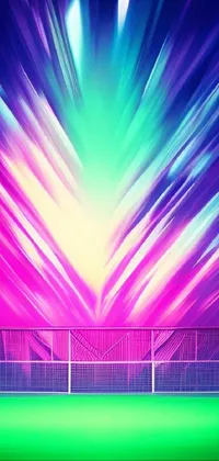 Experience the thrilling energy of a soccer match right on your phone with this live wallpaper! The vibrant pink-violet hues combined with an explosion of colorful lights create a dazzling, ultra HD effect that is sure to make your phone screen stand out