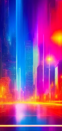 This city street at night live wallpaper features a neon-lit cyberpunk aesthetic, with vibrant colors and dynamic energy