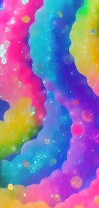 This rainbow themed phone live wallpaper is a feast for the eyes