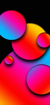 This phone live wallpaper features a group of colorful bubbles that float and move in a random yet fluid manner on your screen