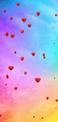 rainbow + 3d hearts Live Wallpaper