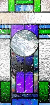 Introducing a stunning live wallpaper for your phone featuring the intricate and colorful design of a digital rendering of a stained glass window