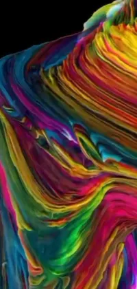 Looking for an eye-catching live wallpaper to give your phone a new look? Check out this stunning generative art wallpaper with a colorful, close-up object set against a sleek black background