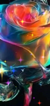 Get lost in the breathtaking beauty of this abstract live wallpaper for your phone! Featuring a strikingly colorful flower up close, this airbrush painting is a masterful blend of realism and abstraction