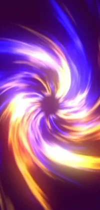 This dynamic phone live wallpaper boasts a captivating blue and yellow swirl set against a bold black backdrop