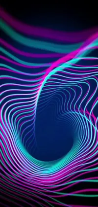 Enhance your phone's visual appeal with this stunning live wallpaper featuring digital art in pink and blue gradient hues