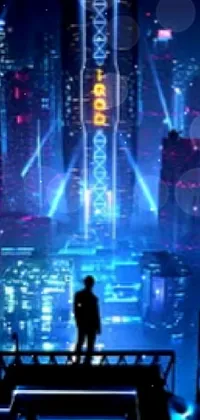 Get mesmerized by this cyberpunk-themed live wallpaper for your phone! This stunning screensaver features breathtaking futuristic cityscape with towering buildings, electrifying neon-lit streets, and smoky, electric hues