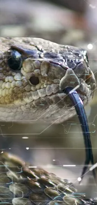 This live phone wallpaper showcases a close-up shot of a snake with its mouth gaping open in ID