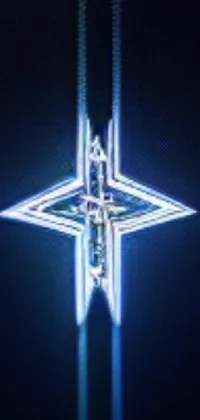 Cross Electric Blue Symbol Live Wallpaper