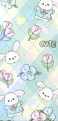 This live wallpaper features a charming display of cute, animated animals sitting together on a pastel-colored background