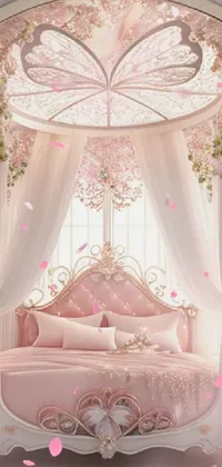 Looking for a phone wallpaper that exudes elegance and indulgence? This live wallpaper is perfect for you! Featuring a bed with a canopy and delicate pink petals gently fluttering across the screen, this design is ornamental and beautiful