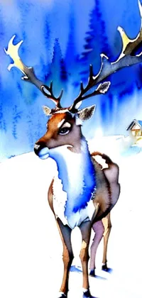 Deer Paint Natural Material Live Wallpaper