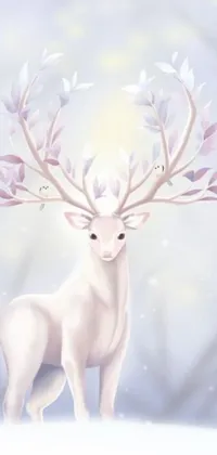 Deer Twig Paint Live Wallpaper