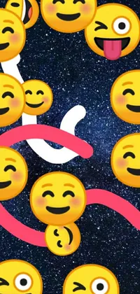 Add some personality to your phone with this lively "Tongue Out Emoticons" live wallpaper! The trending Tumblr design features a circle of emoticons with tongues sticking out