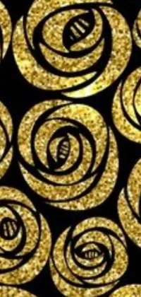 This live wallpaper features striking golden circles on a black background