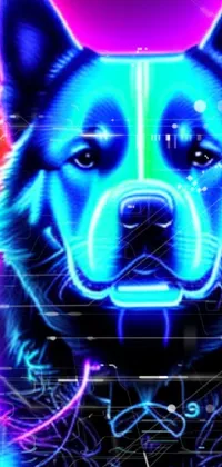 Dog Blue Light Live Wallpaper