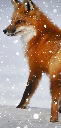 Fox and snow Live Wallpaper