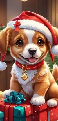 Dog Christmas Tree Carnivore Live Wallpaper