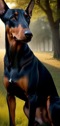 Dog Dobermann Ear Live Wallpaper
