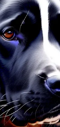 If you're a fan of dogs and digital art, this live wallpaper is perfect for you! Featuring a black and white dog with striking orange eyes, this wallpaper is sure to catch your attention