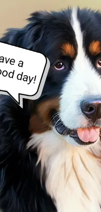 This lively live wallpaper for your phone features an adorable dog that will put a smile on your face every time you check your screen! With a colorful speech bubble that reads "Have a good day," this portrait-style design is sourced from istockphoto and features oversaturated colors that pop