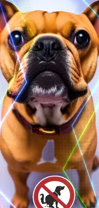 This phone live wallpaper showcases a super-detailed photorealistic image of a boxer dog wearing a collar