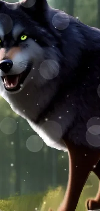 Looking for a breathtaking forest-inspired live wallpaper for your phone? Look no further than this amazing wolf and forest scene! With realistic textures and glowing eyes, this beautifully rendered image of a majestic wolf in the forest is sure to captivate your attention