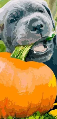 Dog Green Pumpkin Live Wallpaper