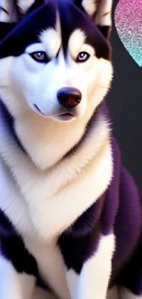 Introducing a heartwarming Live Wallpaper featuring a close-up of a beautiful Siberian Husky, perfect for dog lovers everywhere