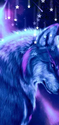 Dog Light Purple Live Wallpaper