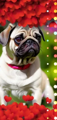 Add a touch of adorable cuteness to your phone's home screen with this pug dog live wallpaper