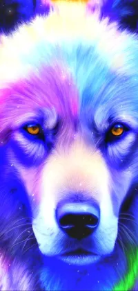 Looking for a phone live wallpaper that's truly eye-catching and unique? Check out this stunning digital painting featuring an anthropomorphic wolf male set against a vibrant rainbow background