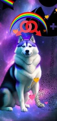 Dog Purple Light Live Wallpaper
