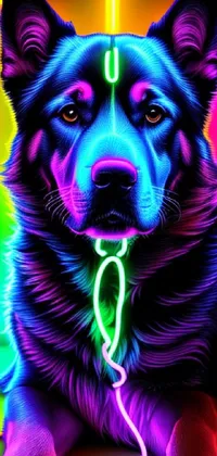 Dog Purple Light Live Wallpaper