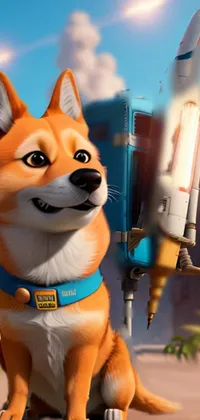 doge with rocket Live Wallpaper - free download