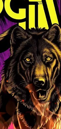 Get the stunning "Wolf Poster Magazine Live Wallpaper" for your phone's background! Featuring epic poster art of a majestic wolf, this design boasts impressive attention to detail and color that comes alive under black light