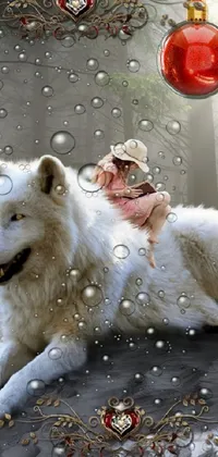 Wolf &Girl riding  Live Wallpaper