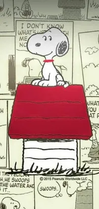 This live wallpaper features an adorable cartoon dog sitting atop a stack of books