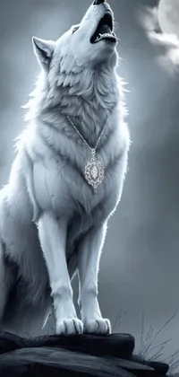 white wolf with black wings